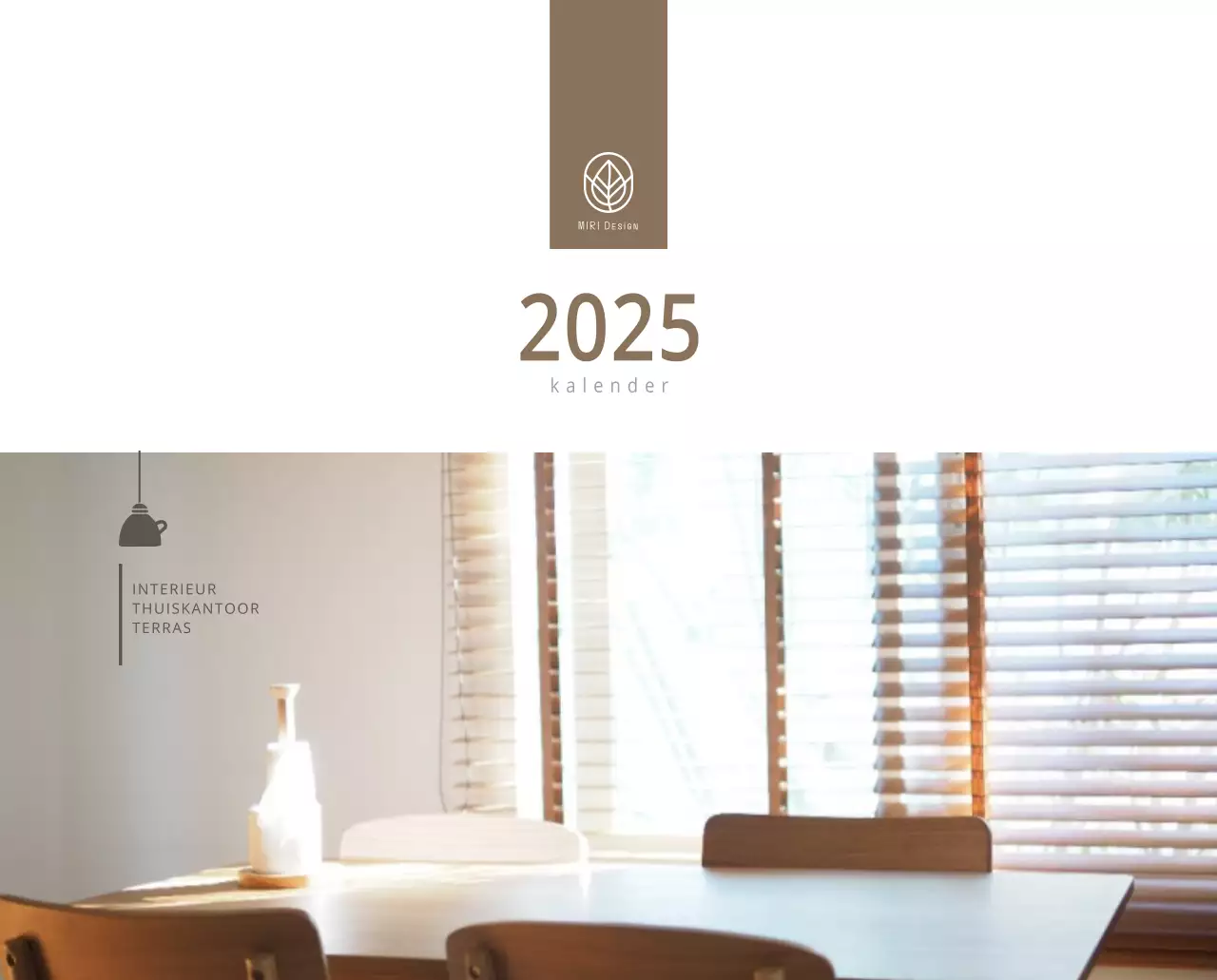 Beige minimalistische interieurkalender