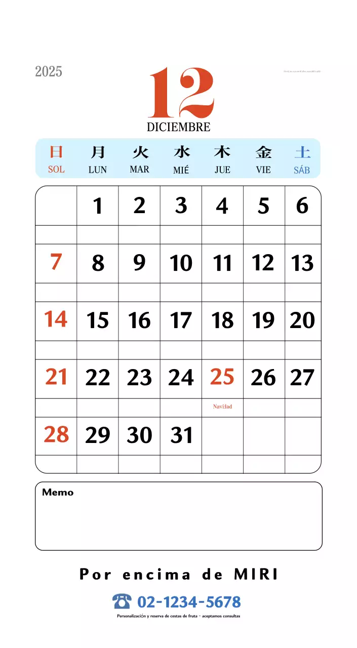 Calendario retro concept memory en rojo