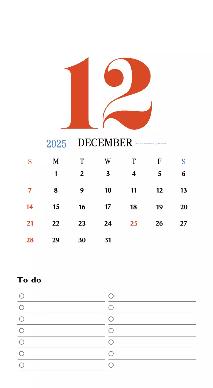 Retro concept nostalgia calendar in red