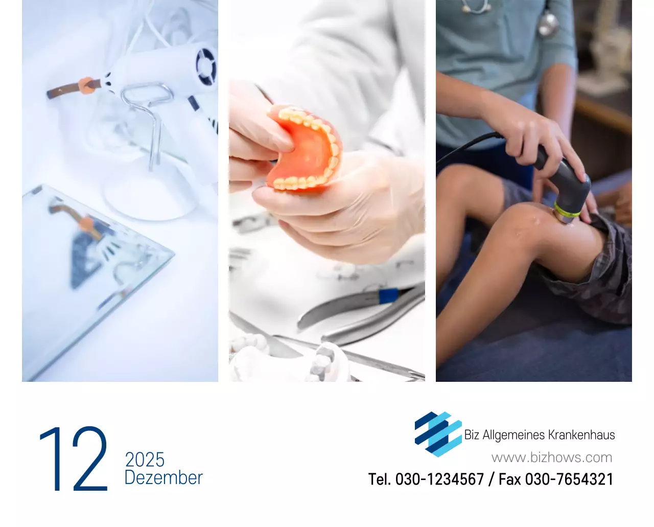 Marineblauer einfacher Krankenhaus-Werbekalender