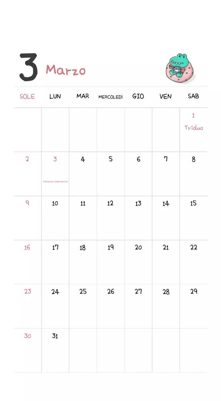 Un calendario con un simpatico concetto di illustrazione di Ago