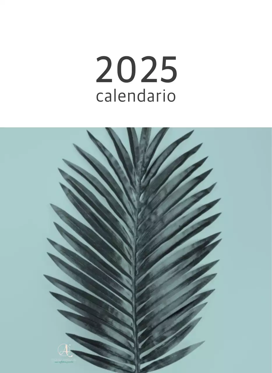 Calendario botanico naturale bianco e pulito