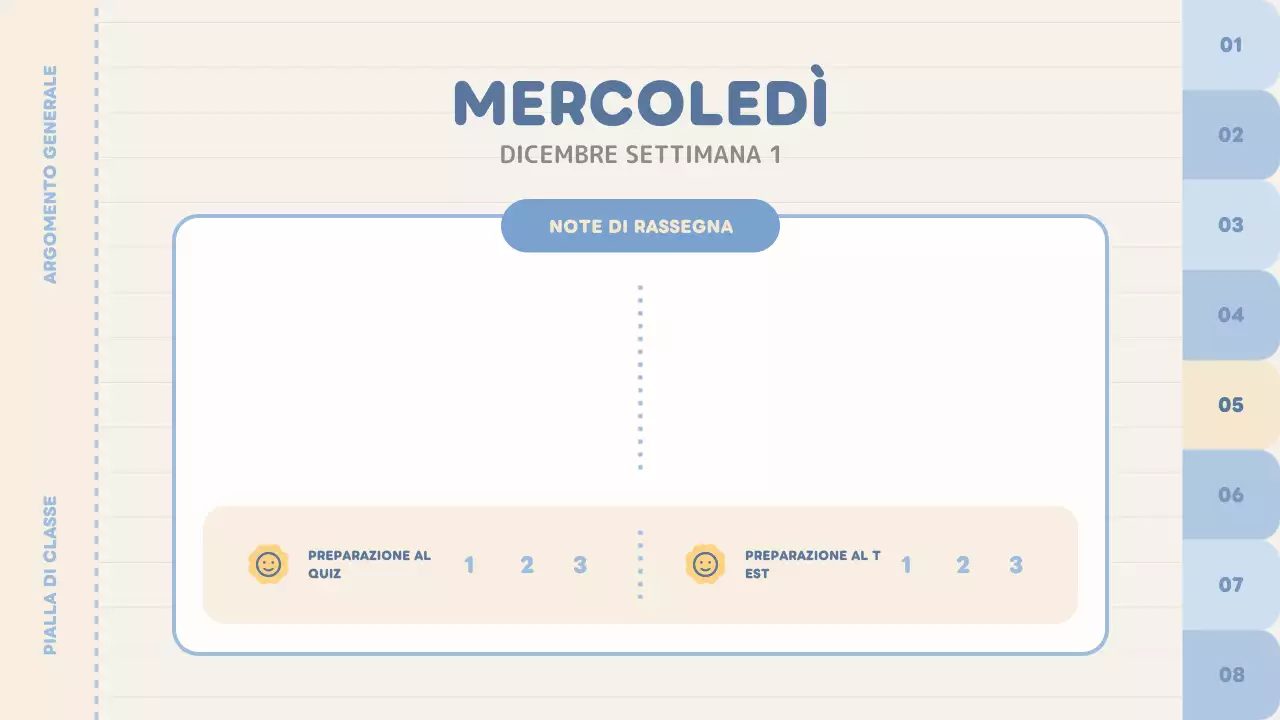 planner di classe a tinta unita blu