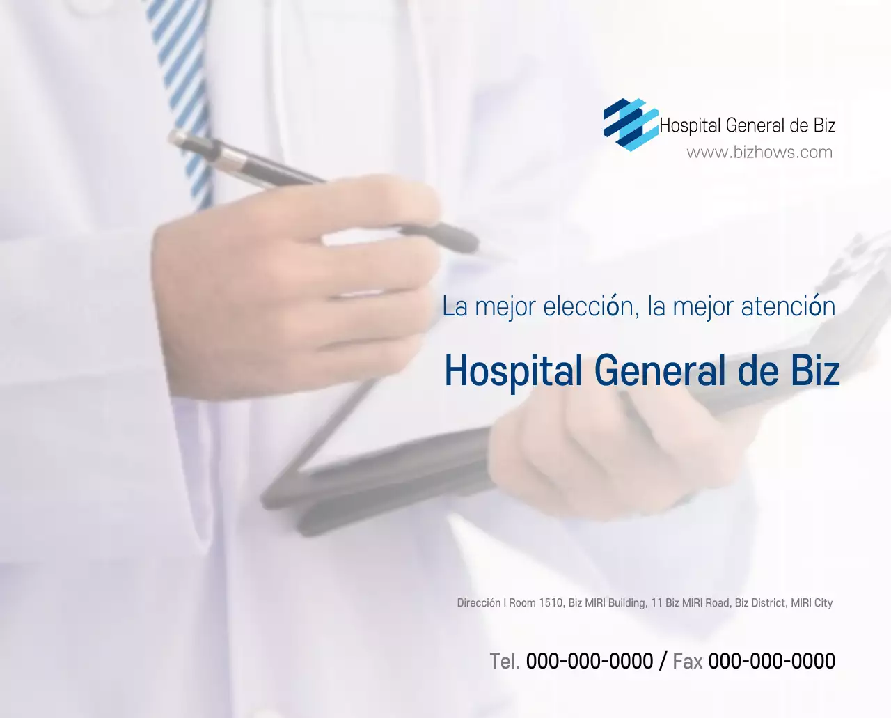 Calendario promocional Hospital Navy White Simple