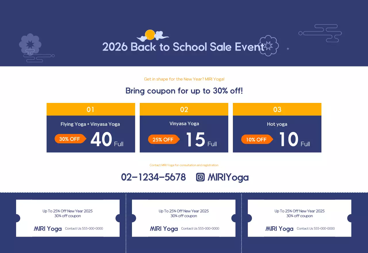 Kalender Promosi Yoga Minimalis Oranye