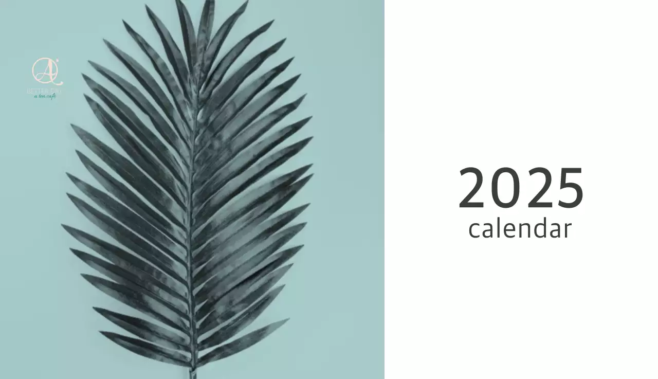 White clean botanical nature calendar