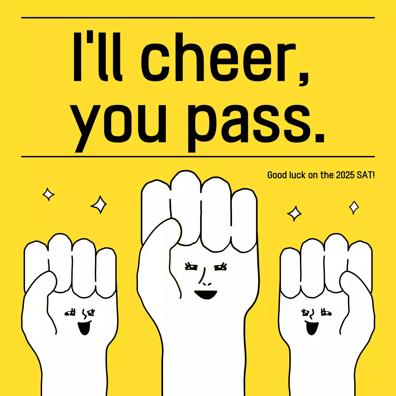 Bài đăng trên mạng xã hội thông báo động lực đơn giản màu vàng