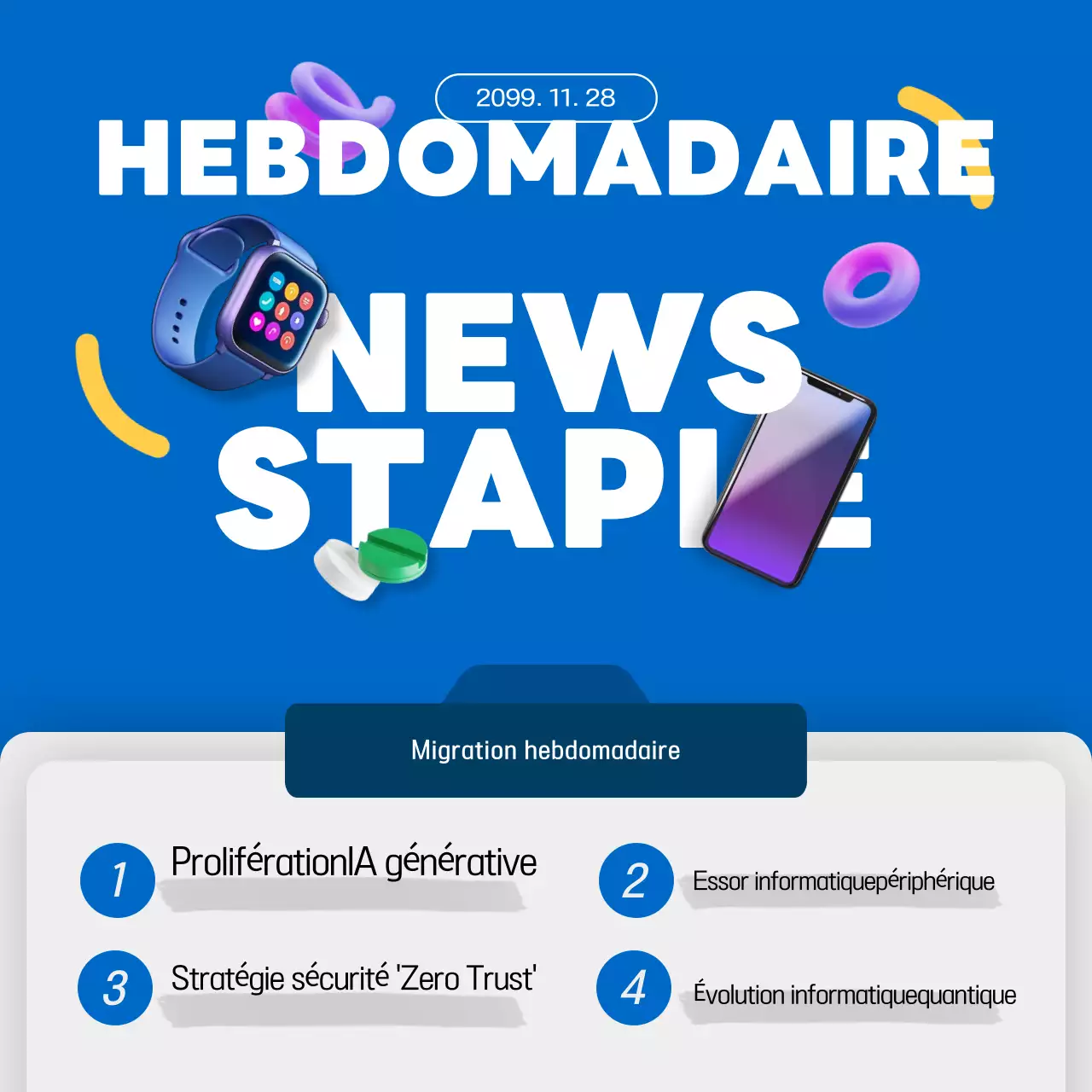 A propos de l'actualité des technologies modernes en bleu et blanc