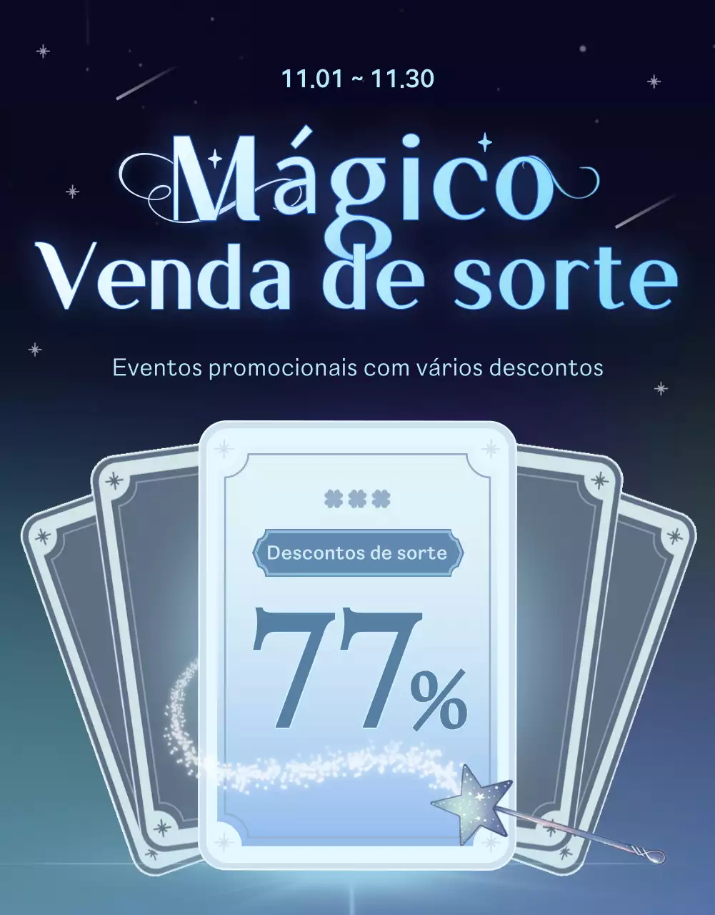 Promover um evento de cupões de fantasia preto e azul