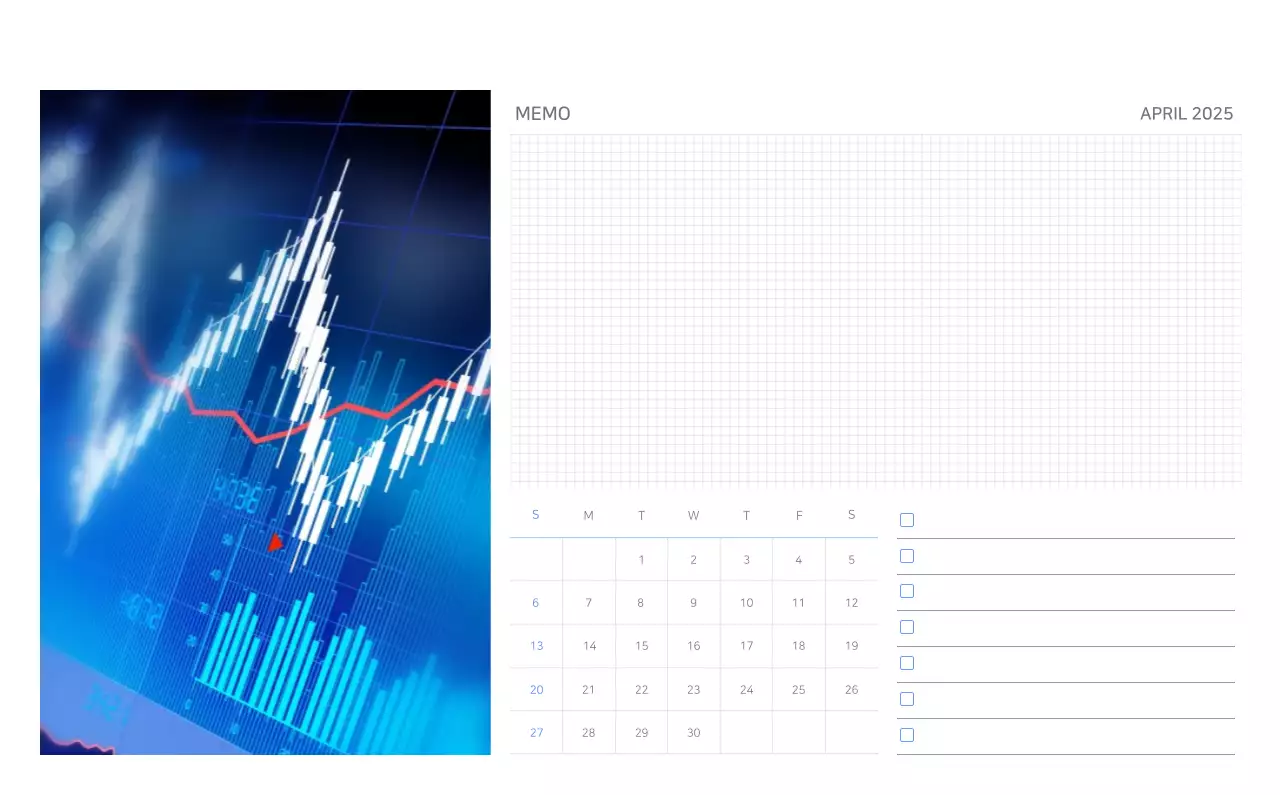 Blauer minimalistischer Kalender