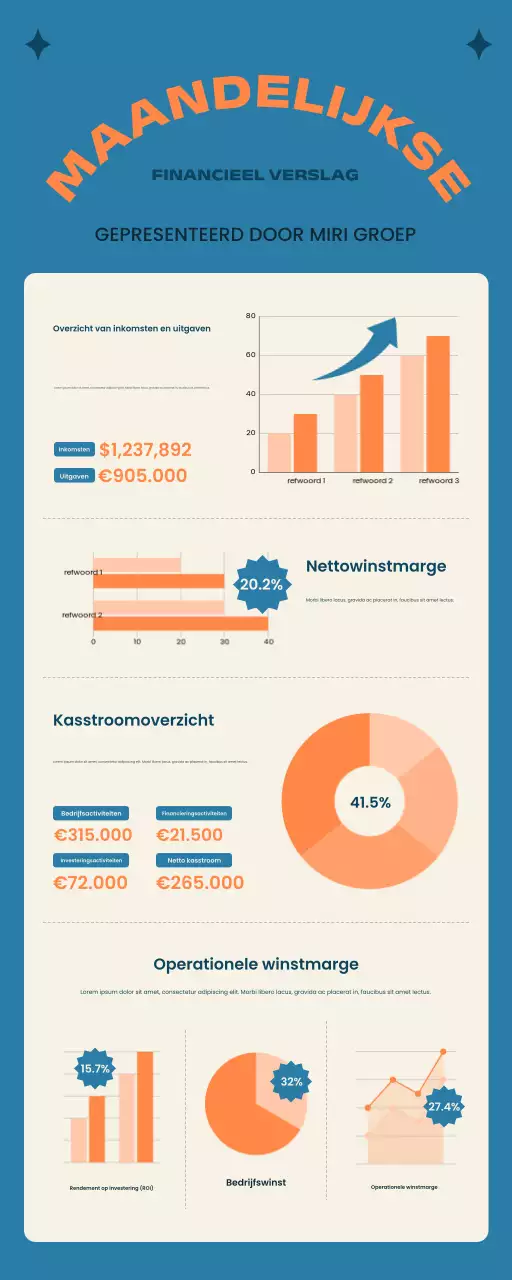 blauw modern financieel verslag