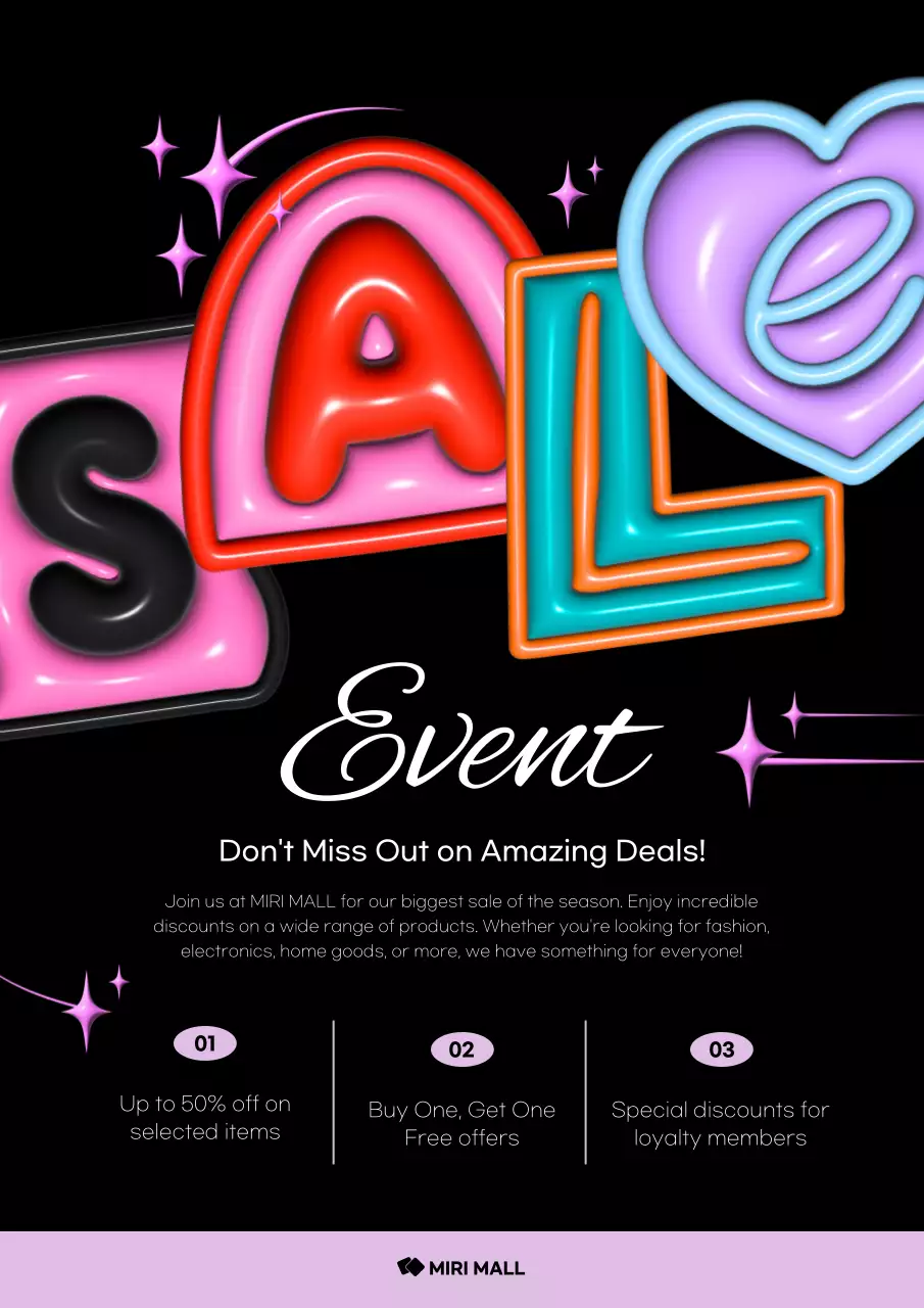 Colorful Retro Sale Promotion Poster