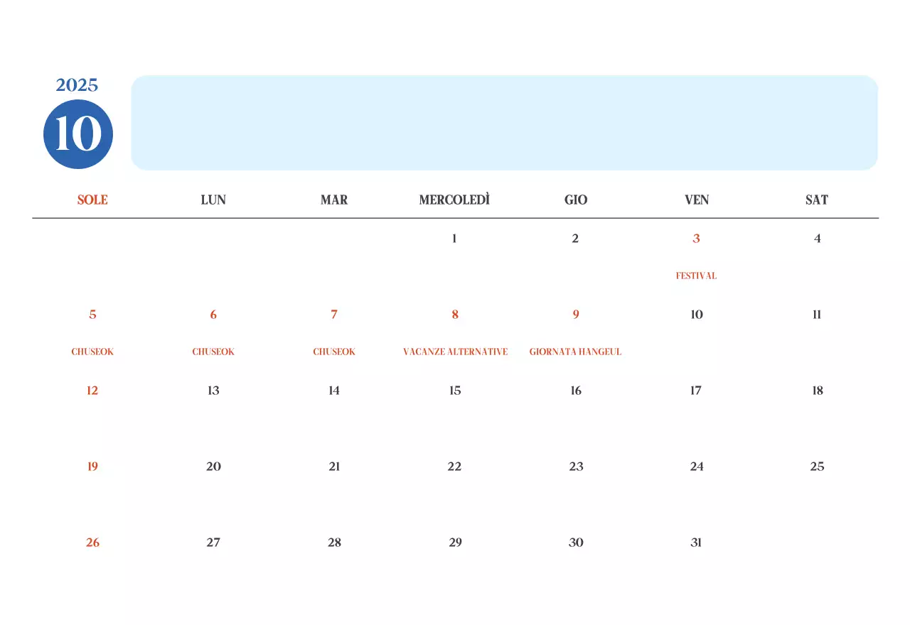 Calendario ospedaliero moderno blu