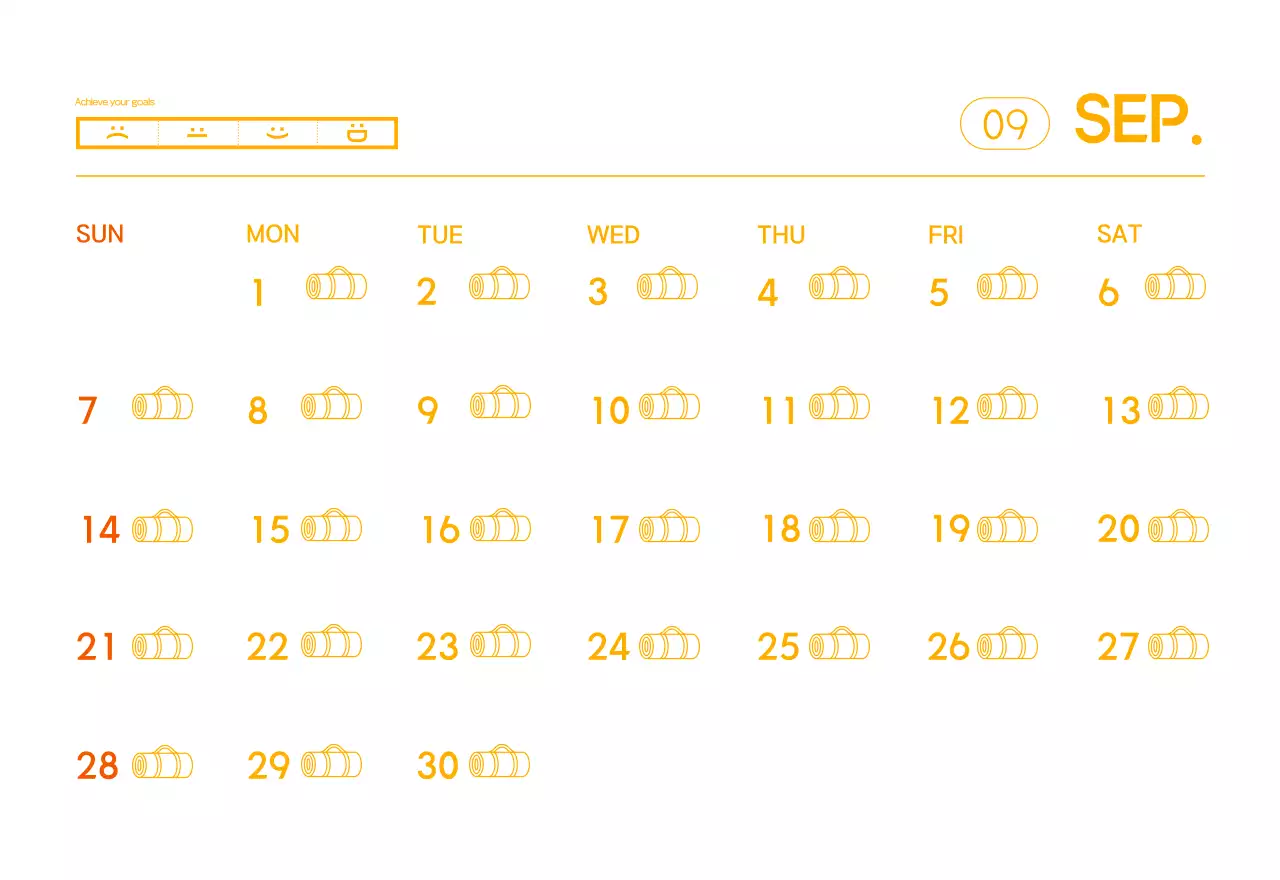 Kalender Promosi Yoga Minimalis Oranye