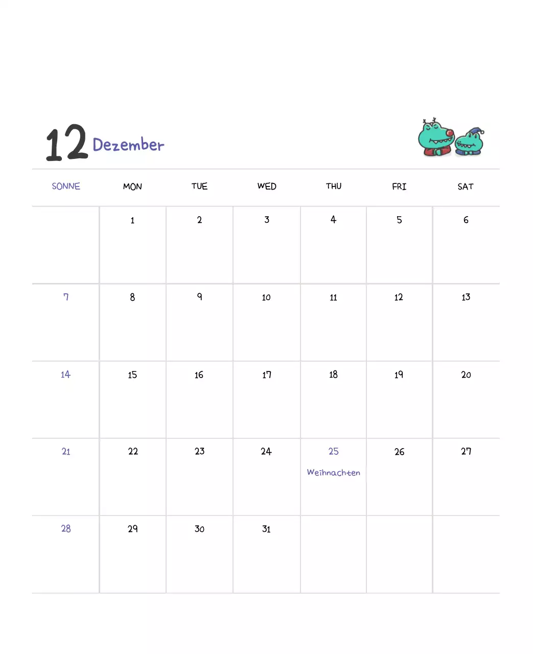 Ein Kalender mit einem niedlichen Ago-Illustrationskonzept