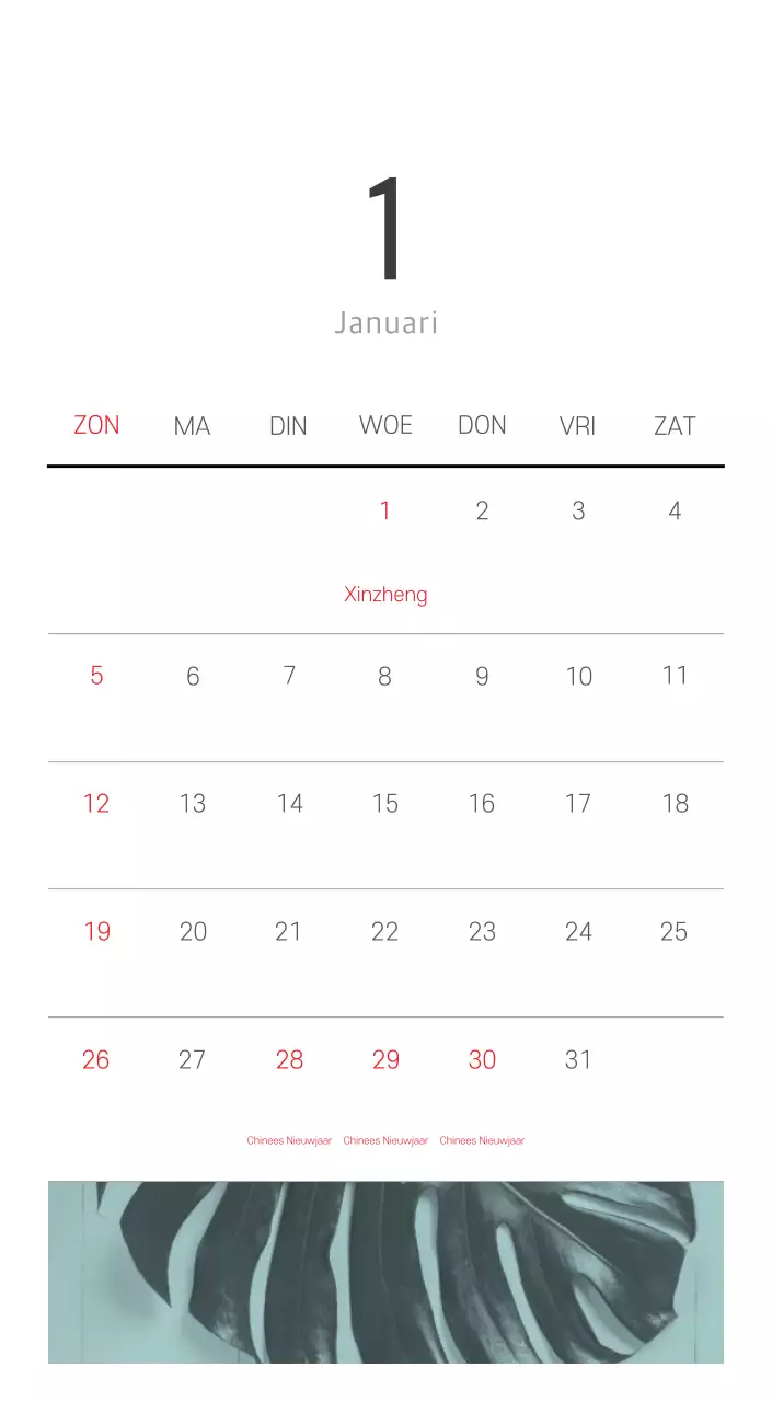 Witte schone botanische natuurkalender