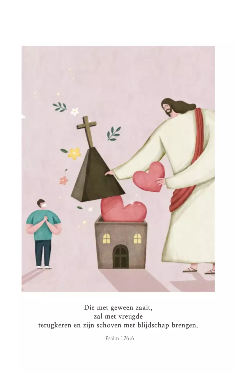 Pastel schone illustratie kerk