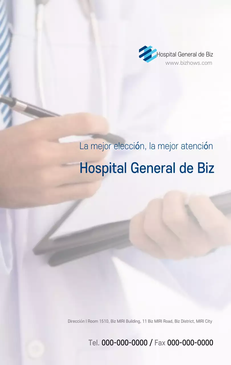 Calendario promocional Hospital Navy White Simple