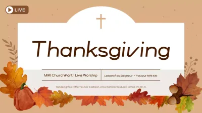 Service de Thanksgiving brun et simple MainTitle