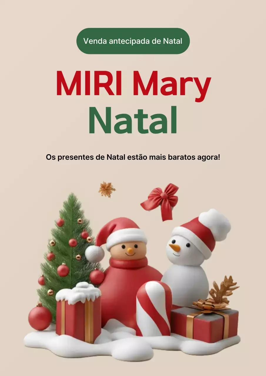 Evento de Natal Bege Simples