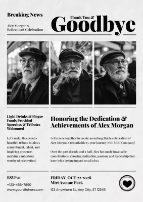 Black Classic Retirement Invitation Poster