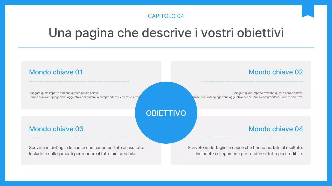 Semplice relazione aziendale in blu e bianco