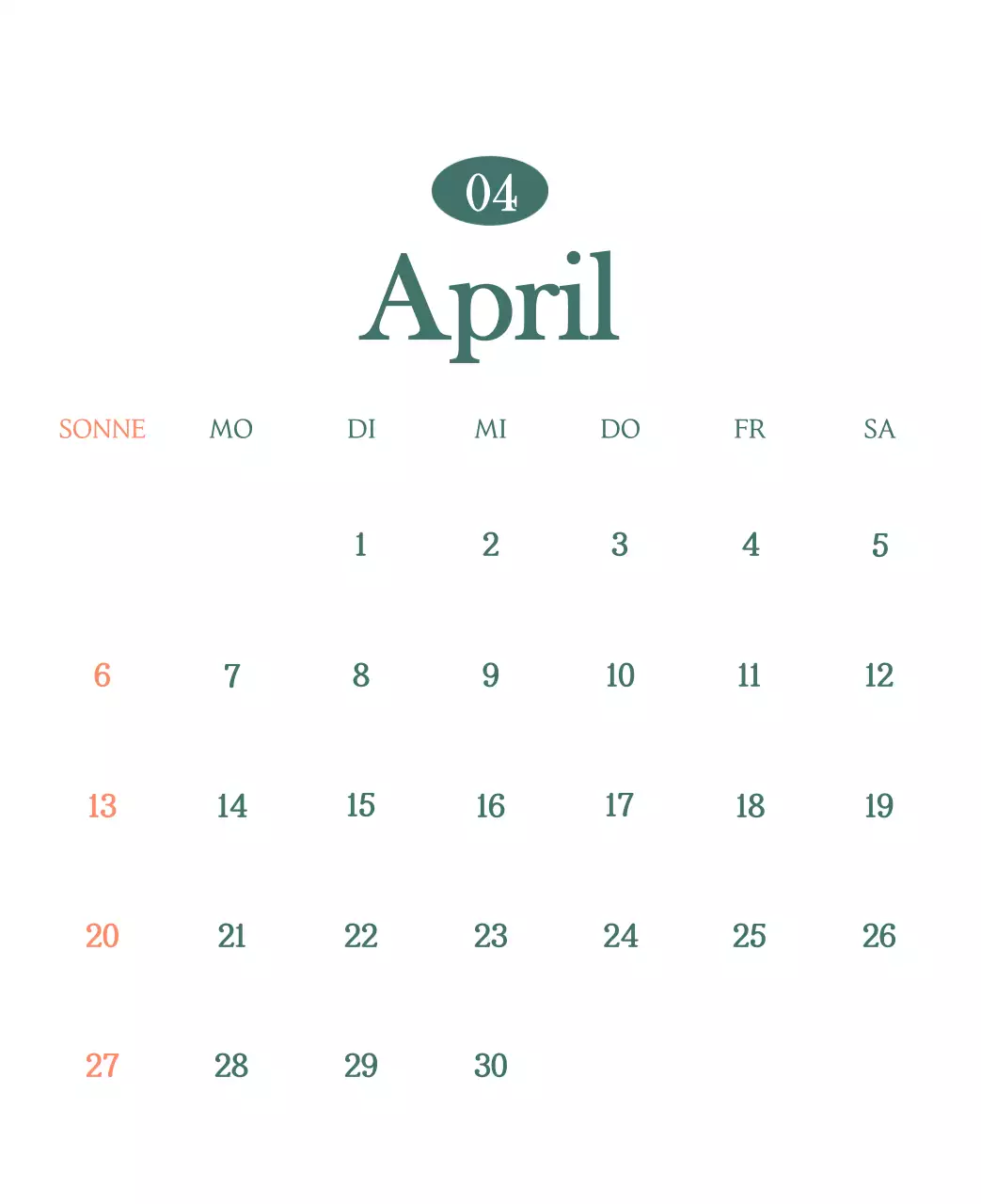 Ein moderner Café-Kalender mit Empfehlungen für das Getränk des Monats