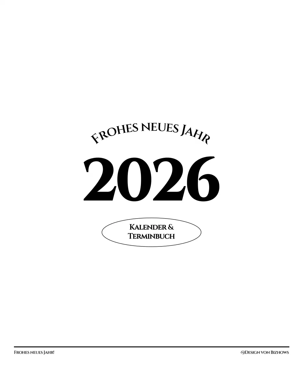 Einfacher Kalender mit schwarzer und weißer emotionaler Reisefotografie Konzept