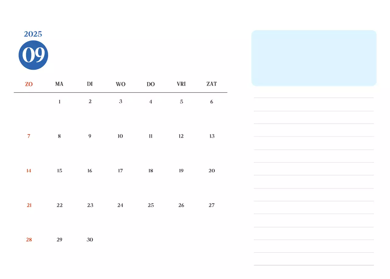 Blauwe moderne ziekenhuiskalender