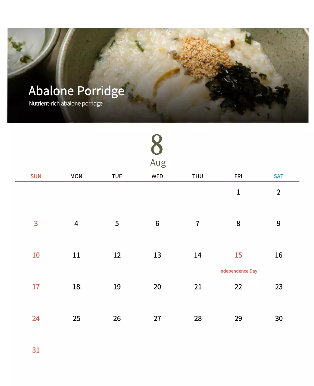 Kalender Makanan Tradisional Krem