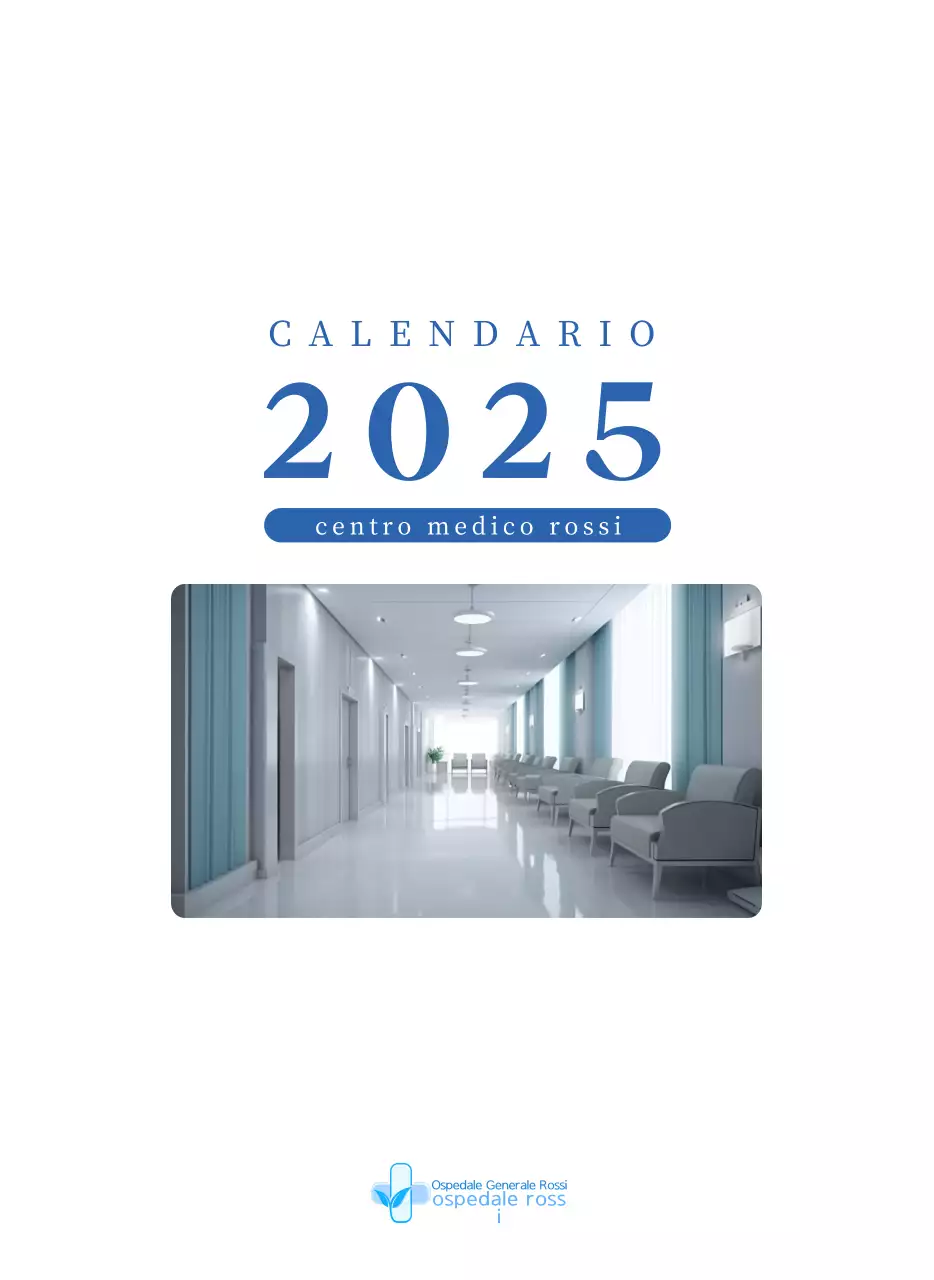 Calendario ospedaliero moderno blu