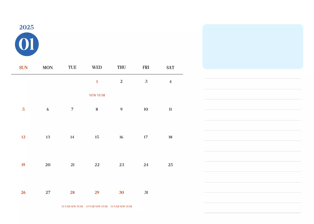 Kalender Rumah Sakit Modern Biru