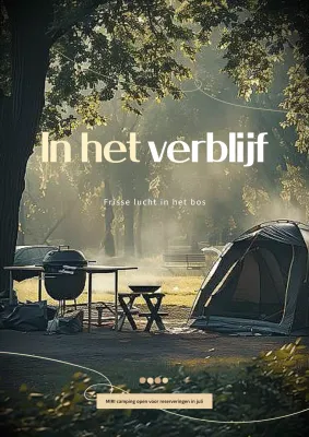 Advertentie natuurcamping in groen en kaki