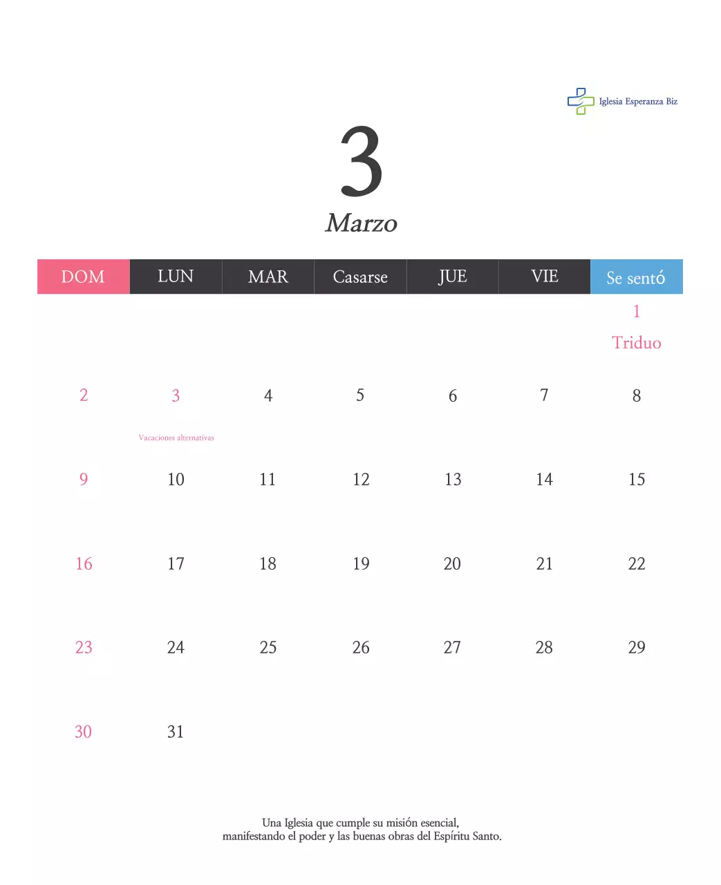 Caligrafía sencilla Promoción de la Iglesia Bíblica