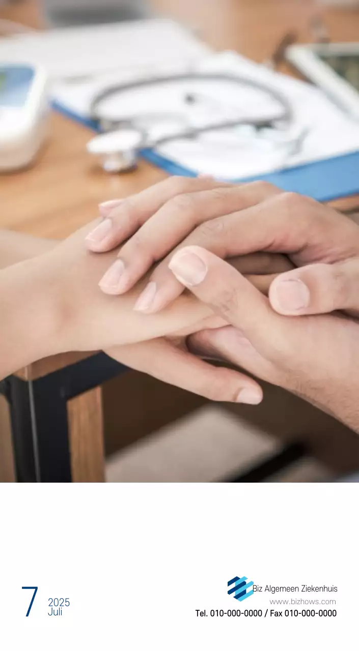 Navy Witte Eenvoudige Ziekenhuis Promotiekalender