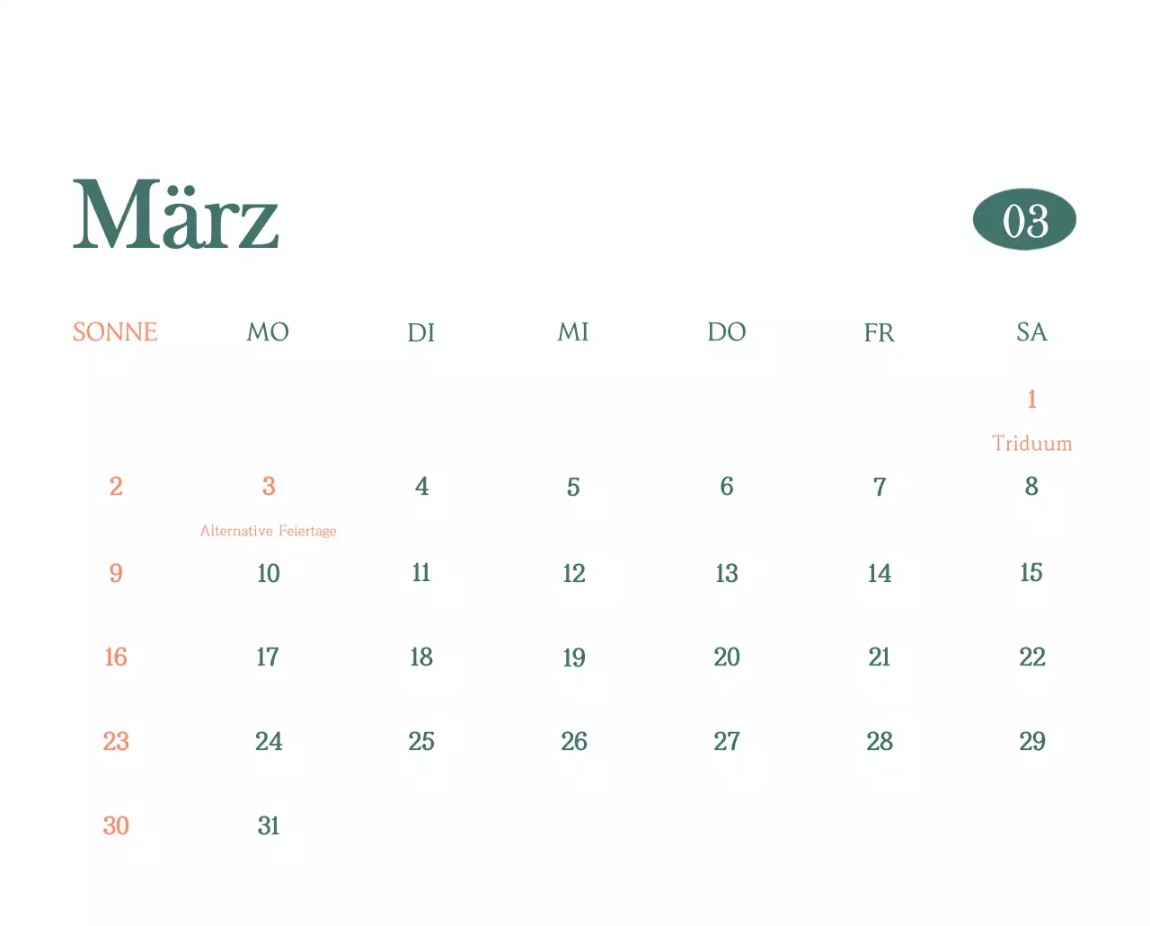 Ein moderner Café-Kalender mit Empfehlungen für das Getränk des Monats