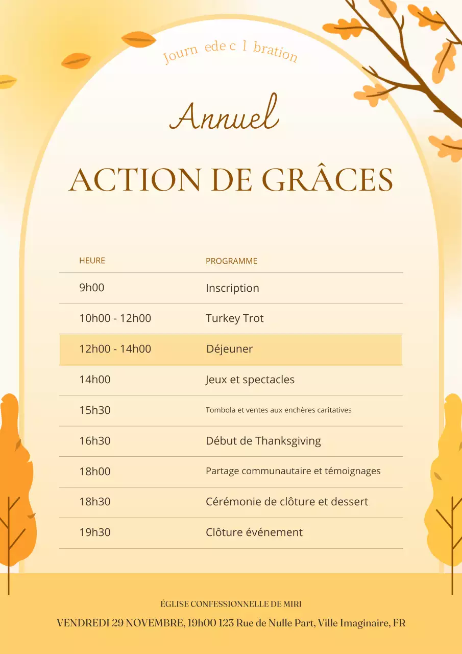 événement traditionnel de l'action de grâces en orange