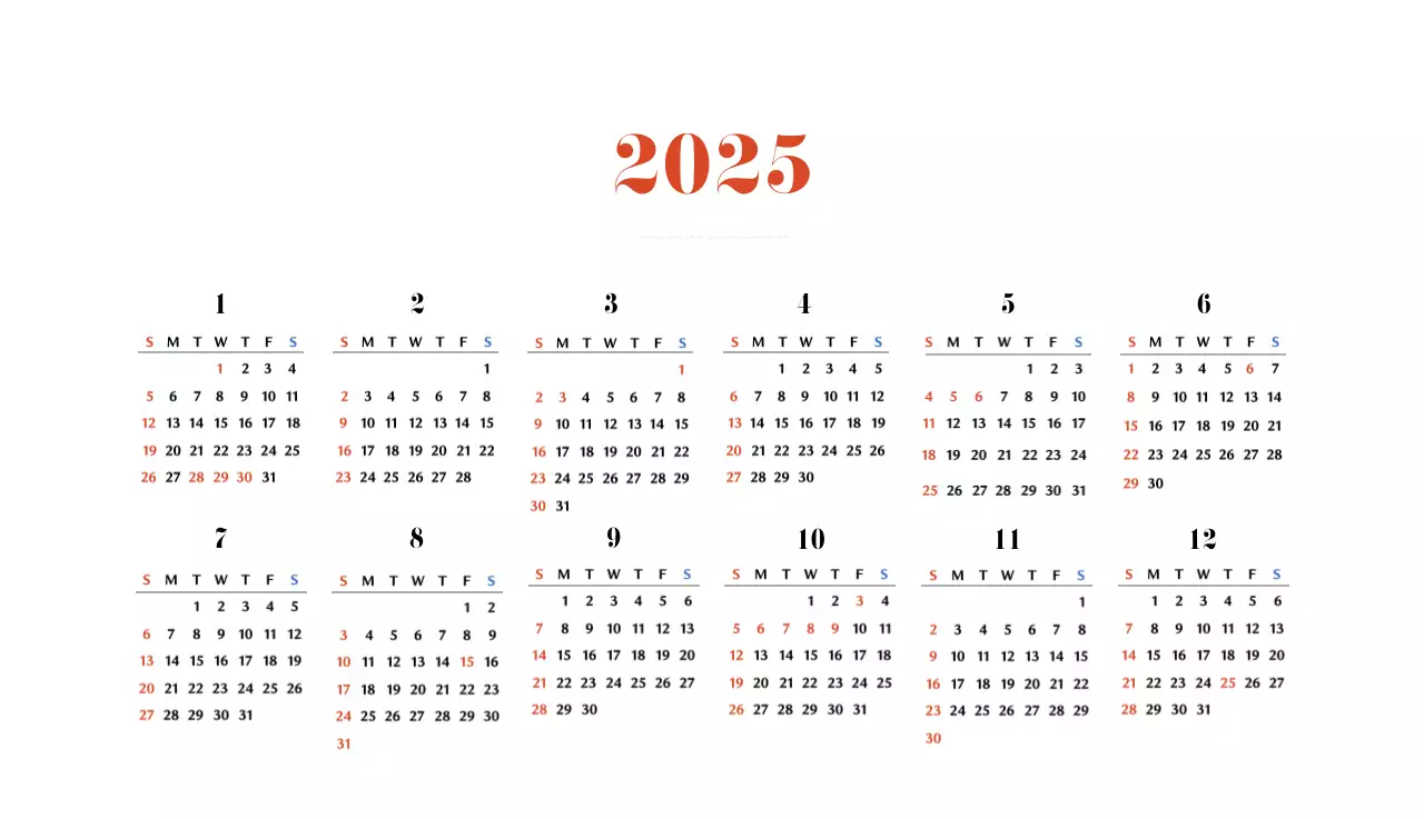 Calendario retro concept memory en rojo