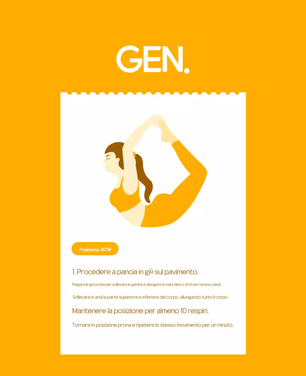 Calendario promozionale arancione dello yoga minimalista