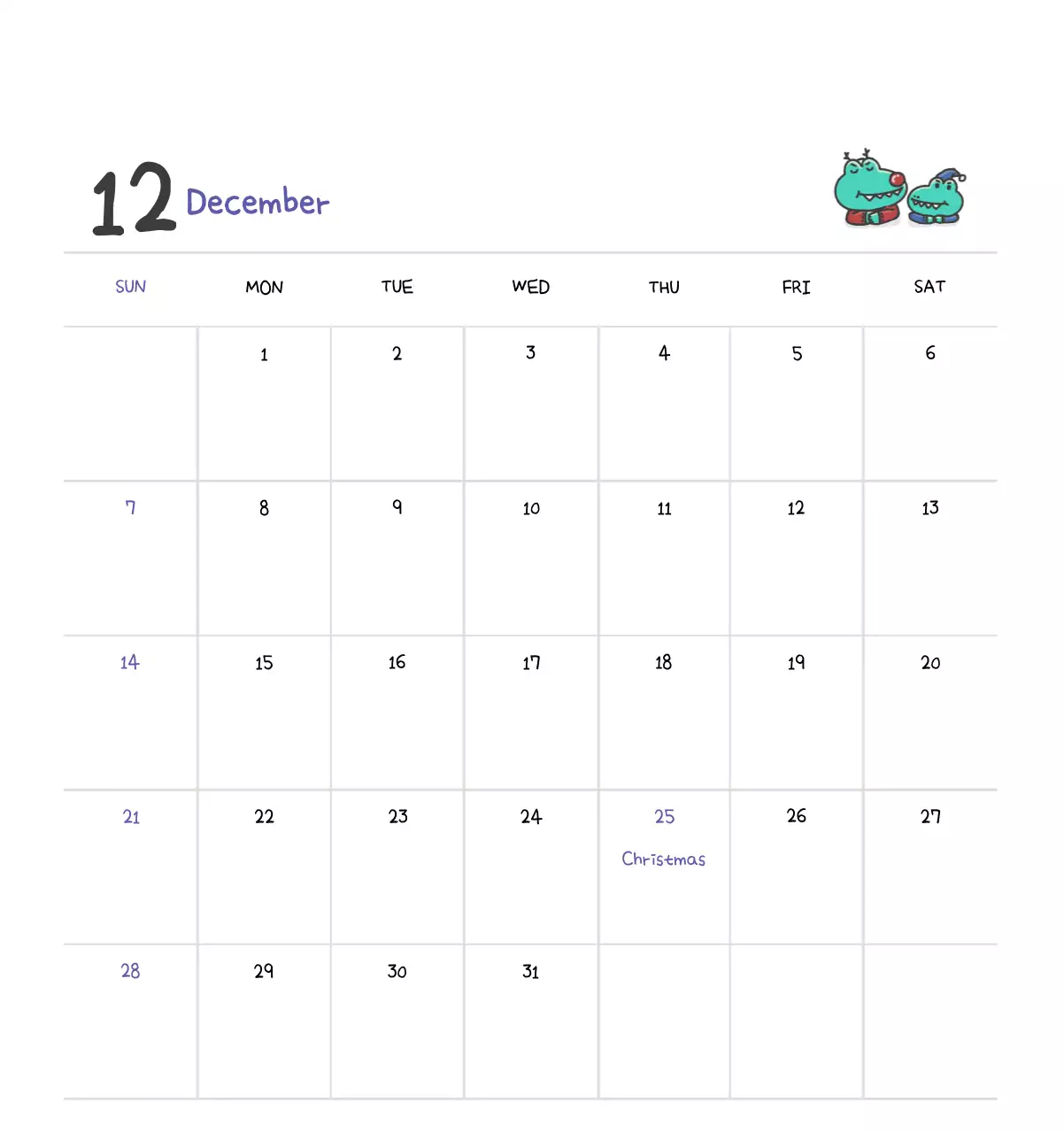 A calendar with a cute Argo illustration concept