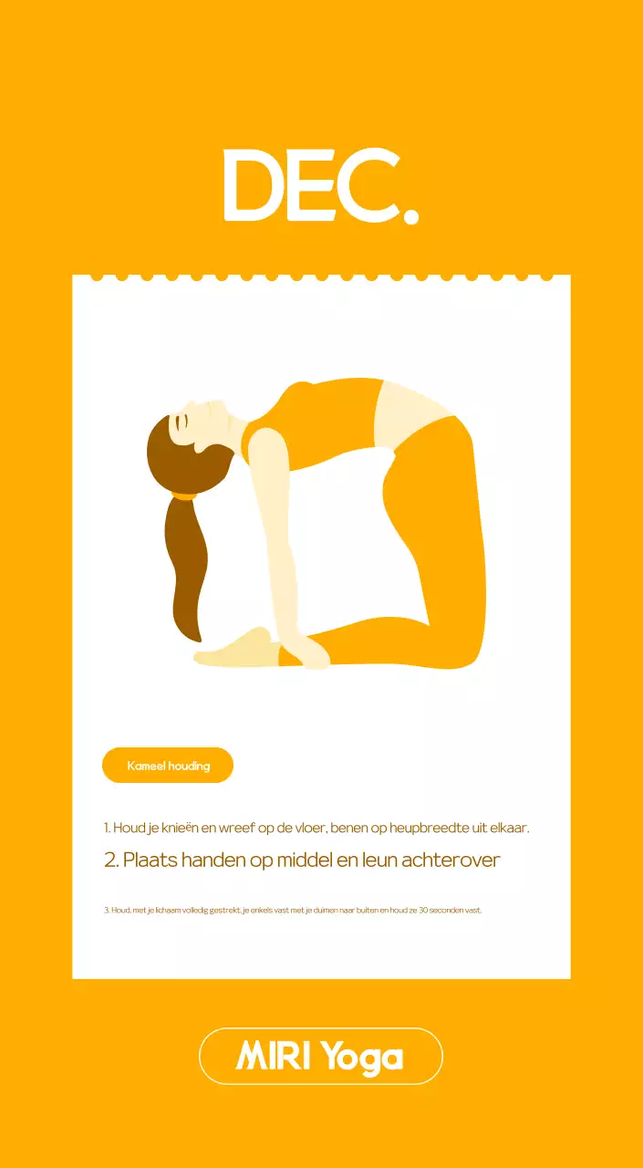 Oranje Minimalistische Yoga Promotiekalender
