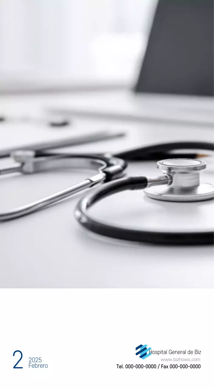 Calendario promocional Hospital Navy White Simple