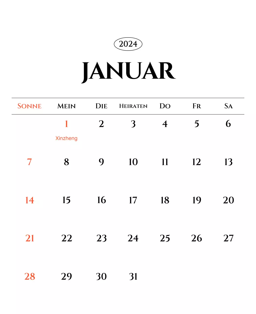 Einfacher Kalender mit schwarzer und weißer emotionaler Reisefotografie Konzept