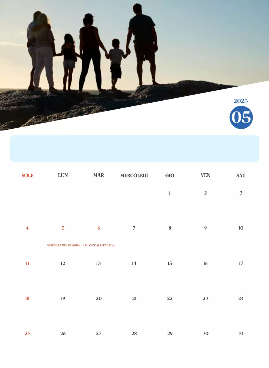 Calendario ospedaliero moderno blu