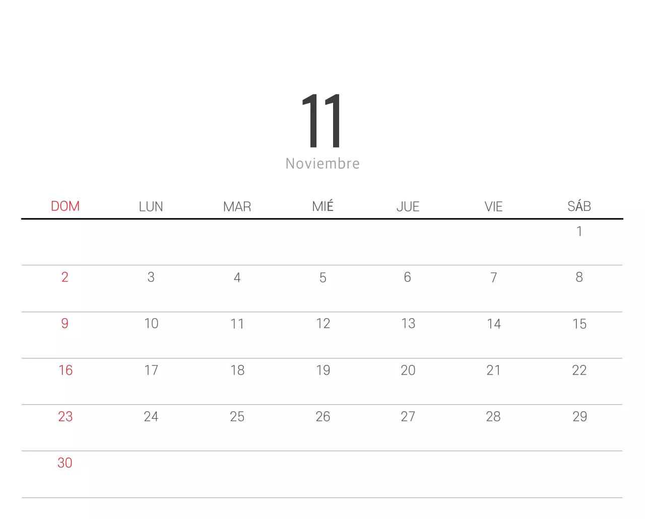 Calendario blanco de naturaleza botánica limpia