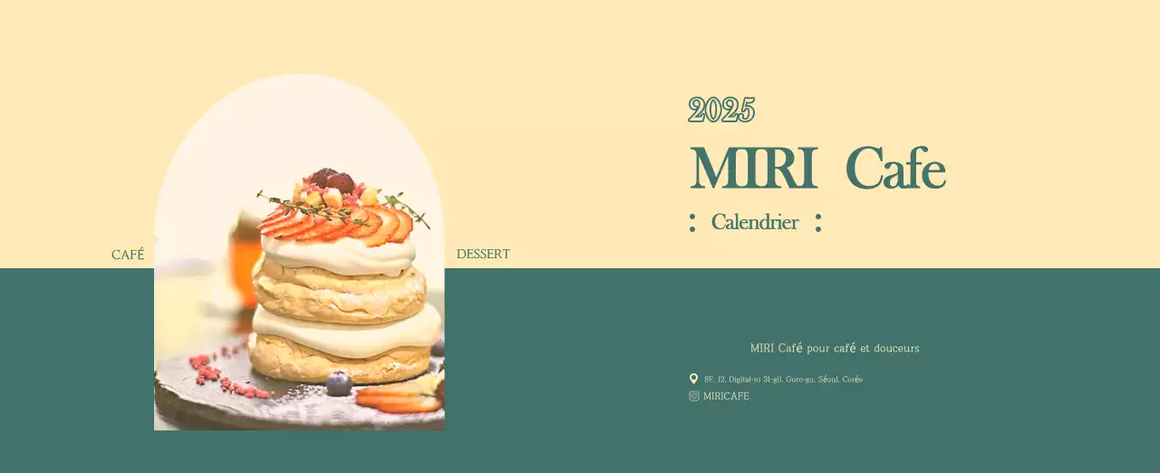 Un calendrier moderne pour les cafés avec des recommandations sur la boisson du mois.