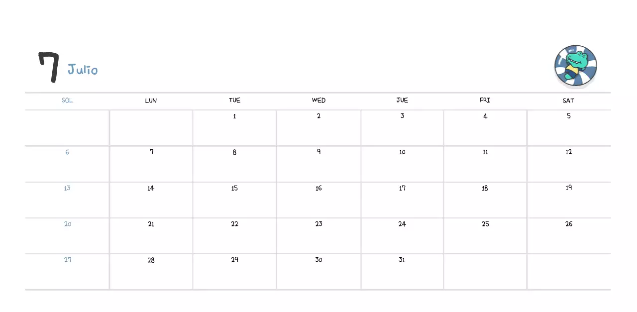 Un calendario con un bonito concepto de ilustración de Ago