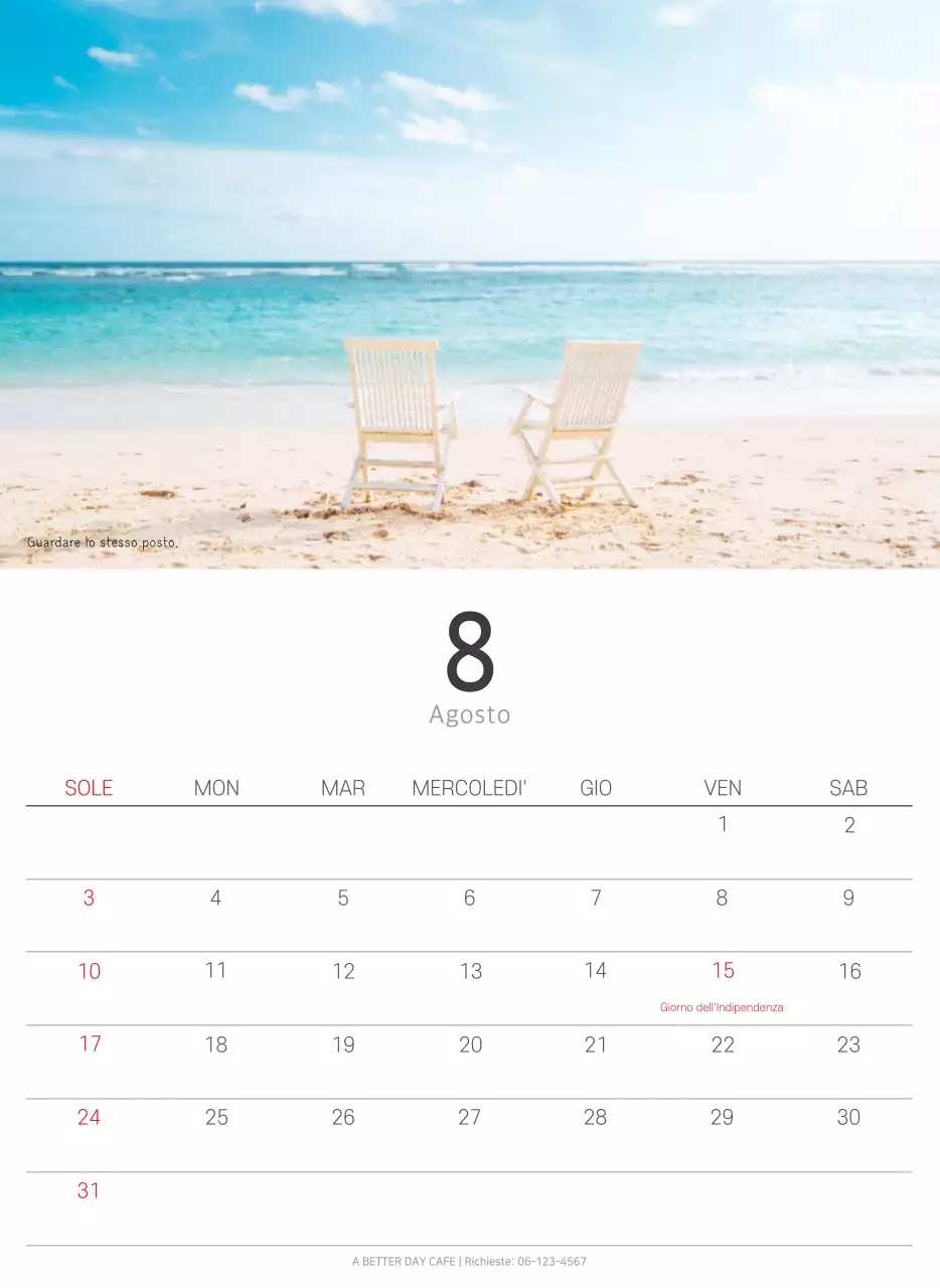 Calendario botanico naturale bianco e pulito