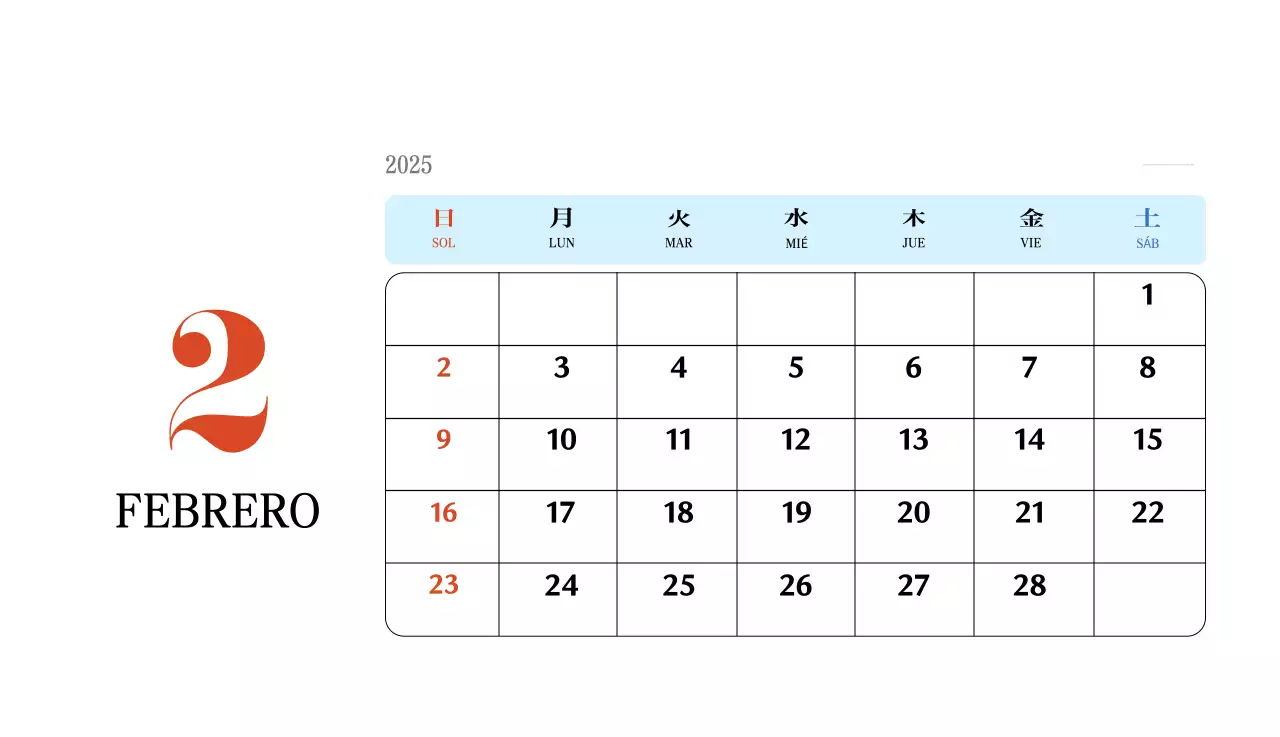 Calendario retro concept memory en rojo