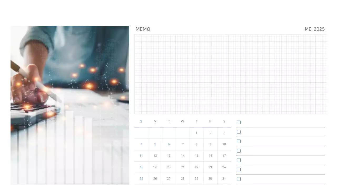 Blauwe Kalender Modern